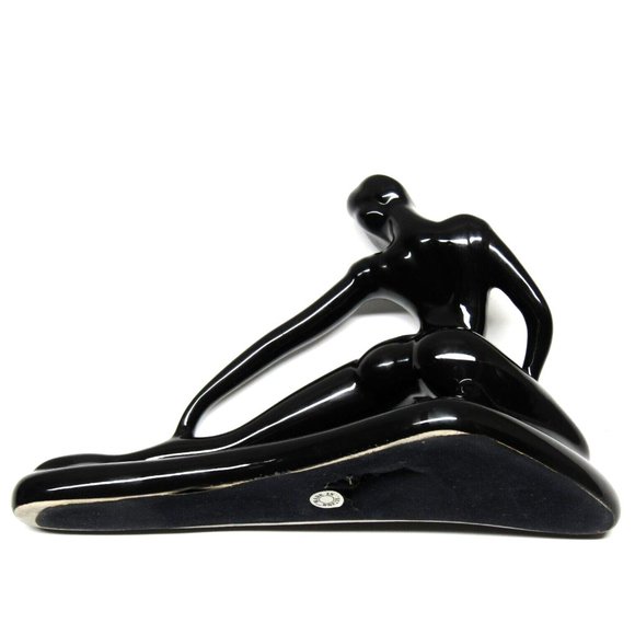 Black Ceramic Ballerina Dancer Figurine Sculpture Made in Brazil - Picture 4 of 5